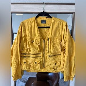 Liz Claiborne Lizwear Yellow Utility Jacket and Vest Zipper Pockets Sz M